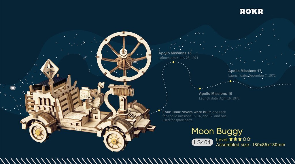 Moon Car Mechanic Wooden Puzzle Robotime--
