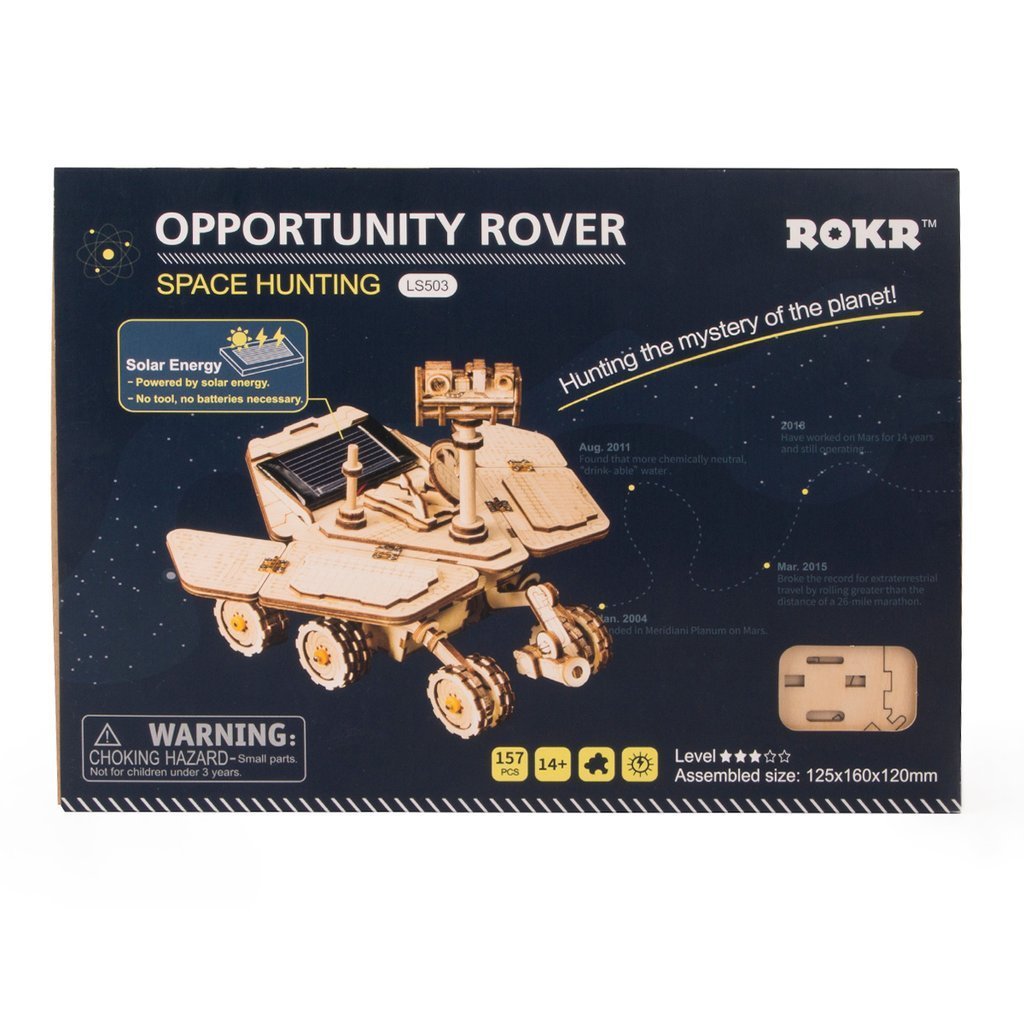 Discovery Rover met Solar Mechanische Houten Puzzel Robot...