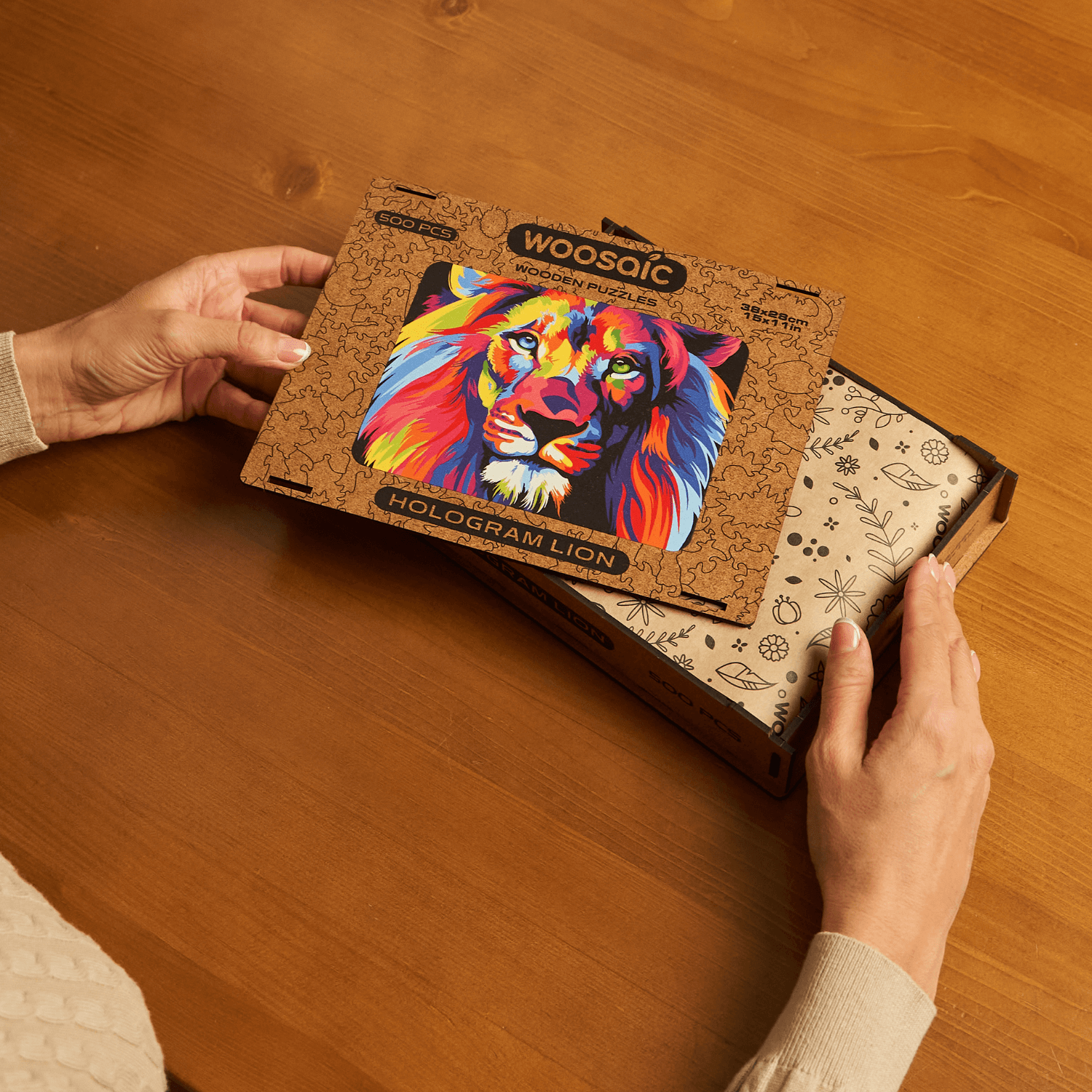 Hologram lion | High quality wooden puzzle-Unidragon--