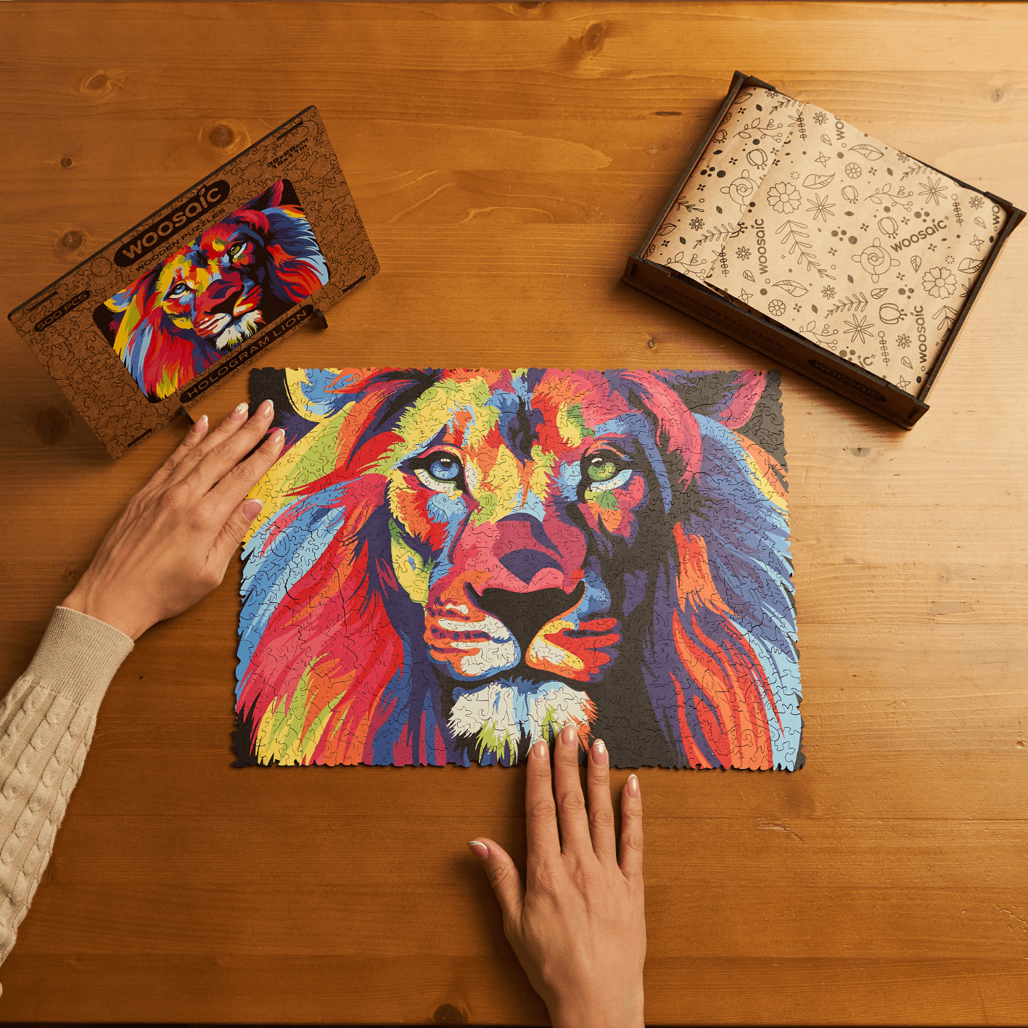 Hologram Lion | Puzzle en bois de haute qualité-Unidragon--