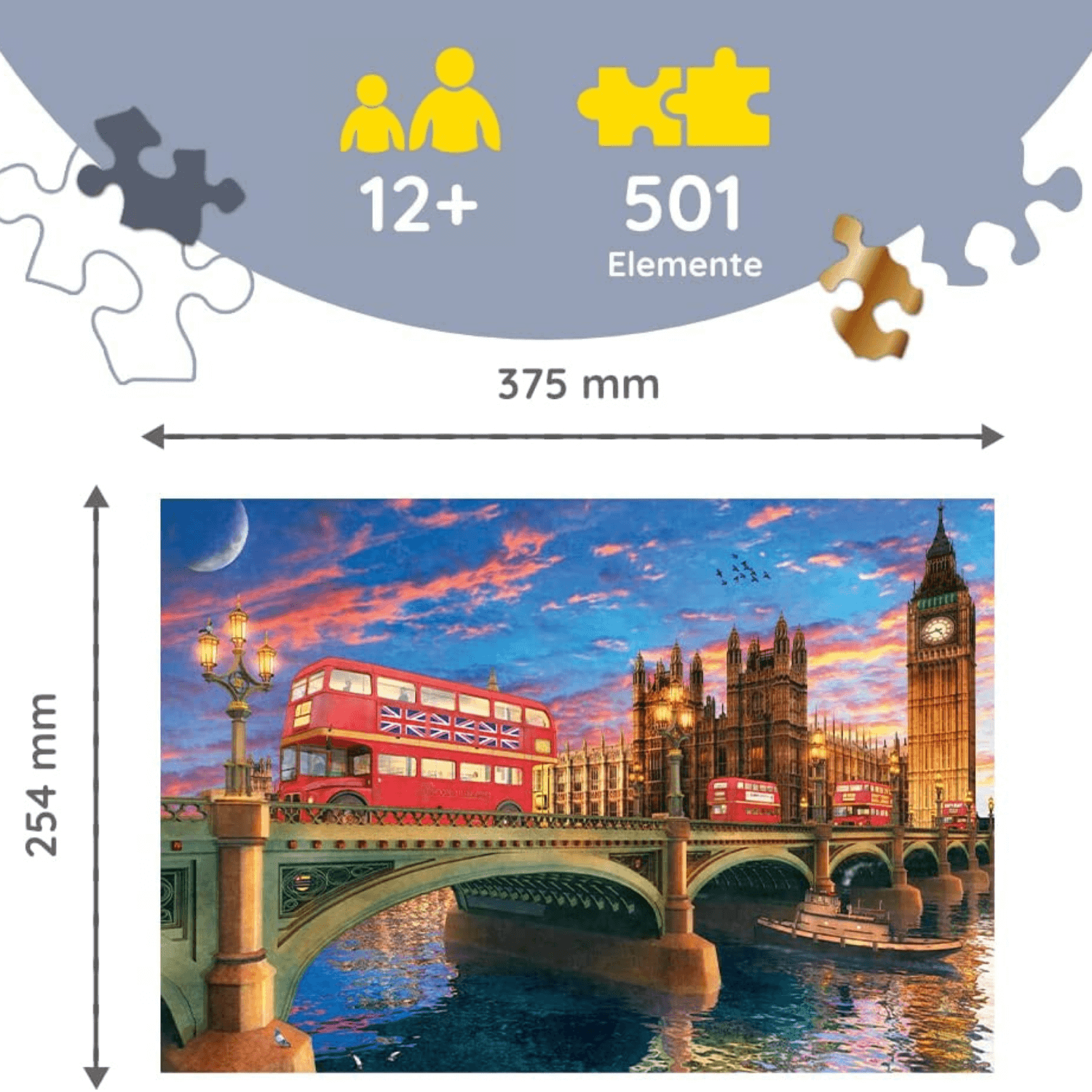 Ein Blick nach London | Holz Puzzle 500+1-Holzpuzzle-TREFL--