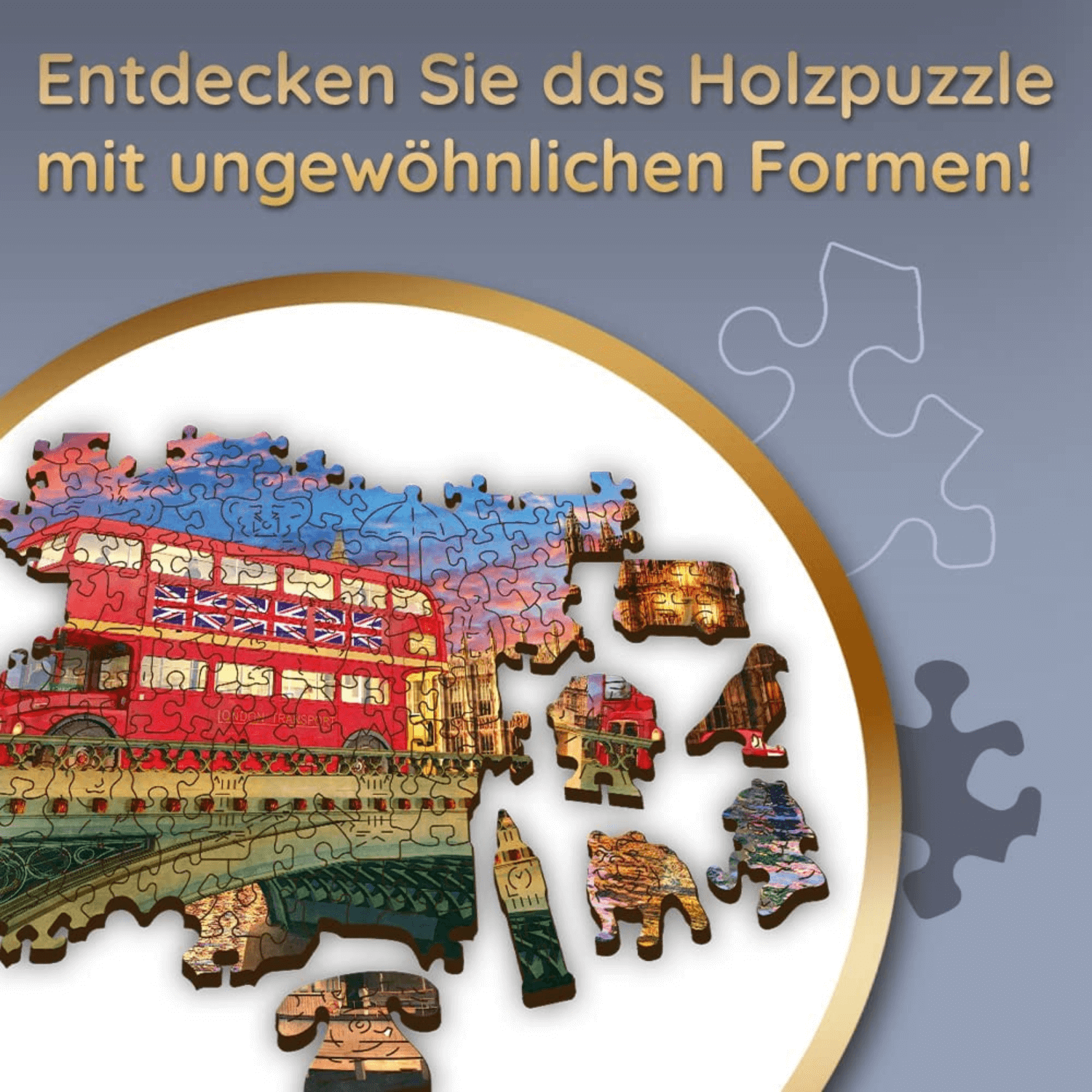 Ein Blick nach London | Holz Puzzle 500+1-Holzpuzzle-TREFL--