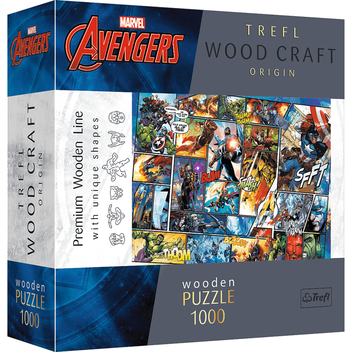 MARVEL Avengers Comic Story | Wooden Puzzle 1000 Wooden Puzzle-TREFL--.