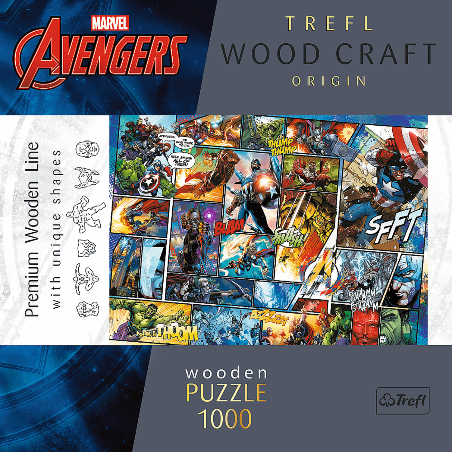 MERVEILLE | Histoire de bande dessinée Avengers | Puzzle en bois 1000-puzzle en bois-TREFL--