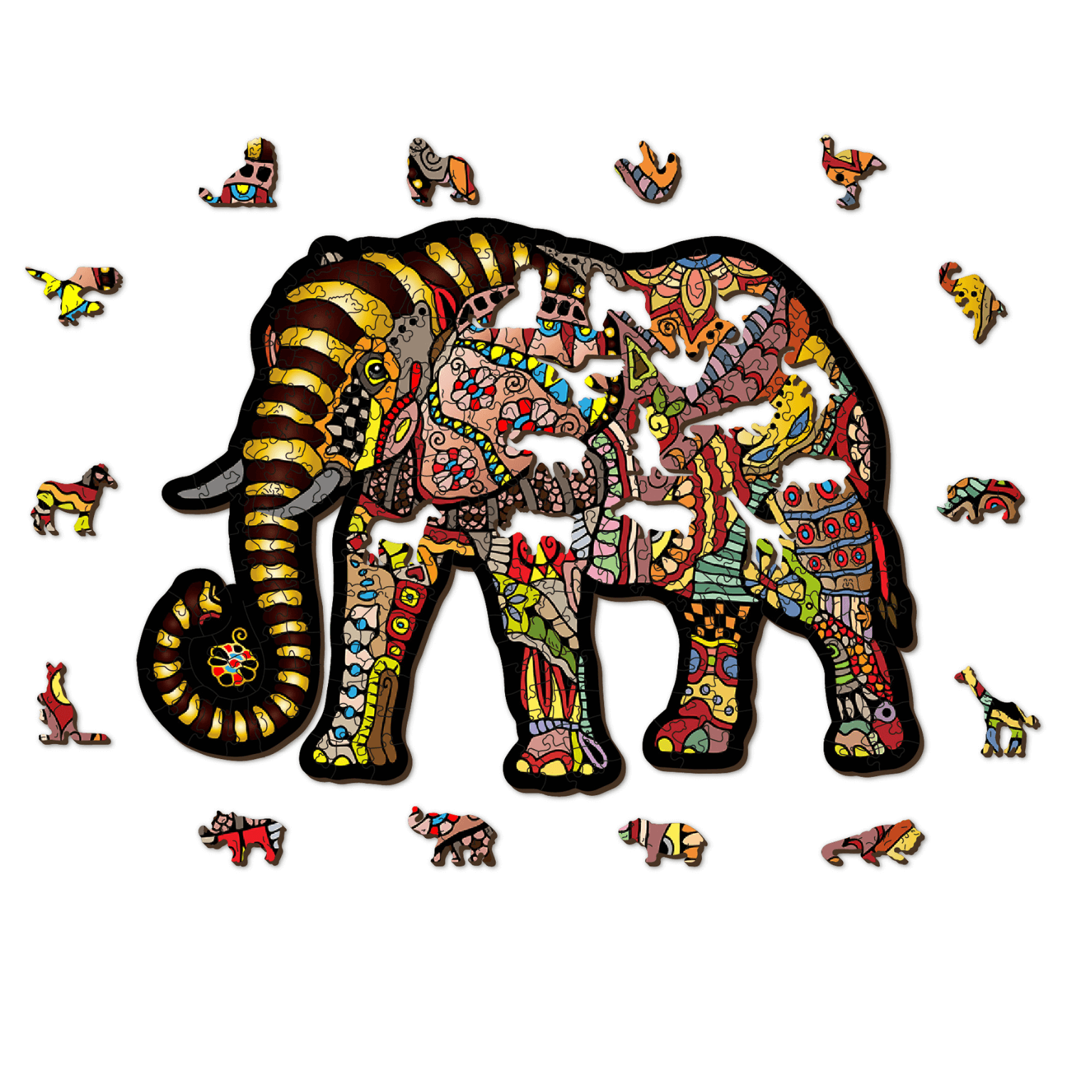 Magische Olifant puzzel | Houten puzzel 250-WoodenCity--