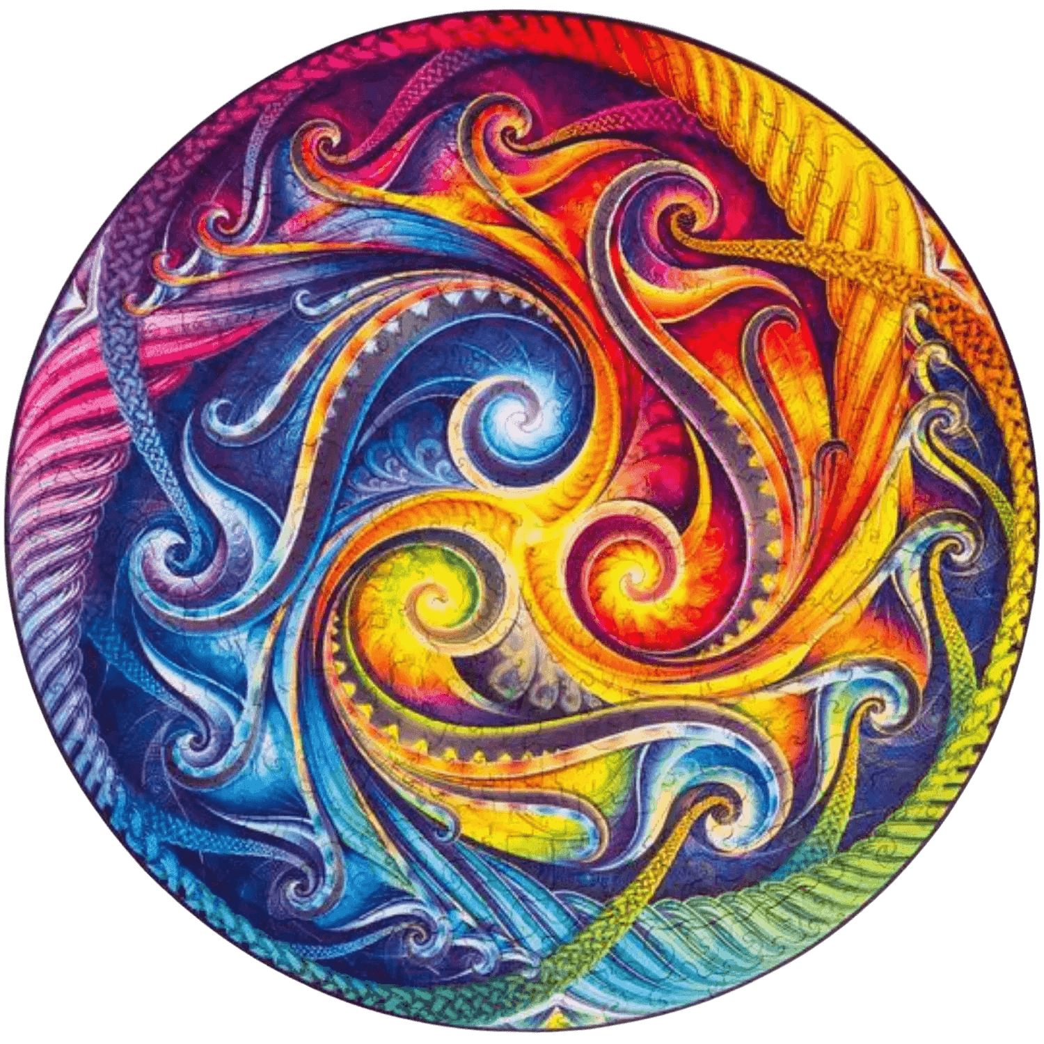 Mandala Puzzle | Spiral Incarnation Wooden Puzzle Unidragon--