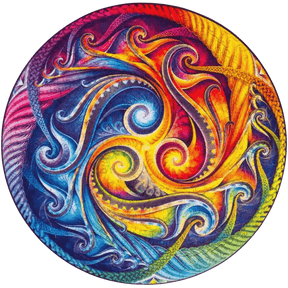 Mandala puzzel | Spiraal Incarnatie Houten puzzel-Unidragon--
