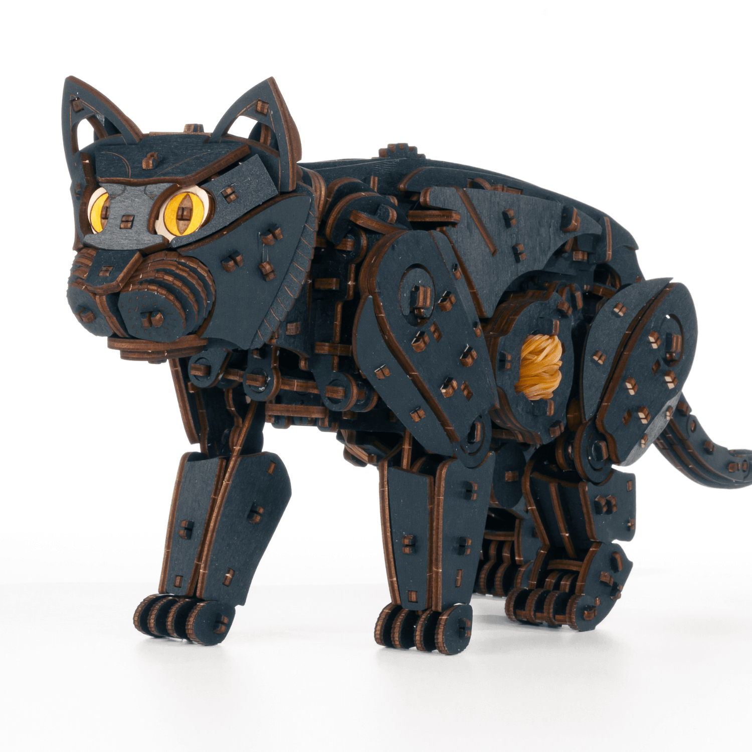 Mechanische Katten | Natuur of Zwart-Mechanische Houten Puzzel-Eco-Hout-Kunst-zwart-kat-ewa-4815123002598