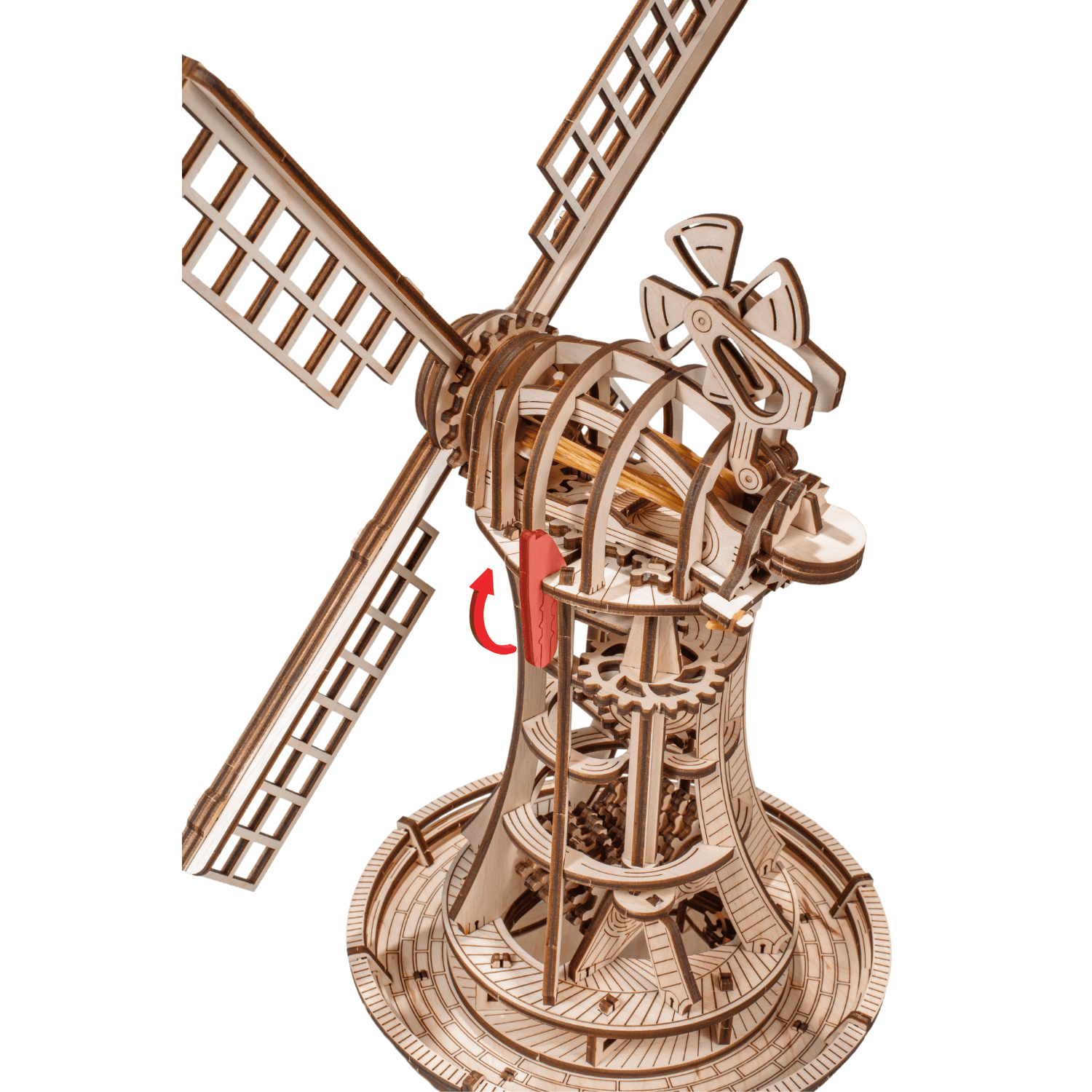 Mechanical Windmill Mechanical Wooden Puzzle Eco Wood Art--
