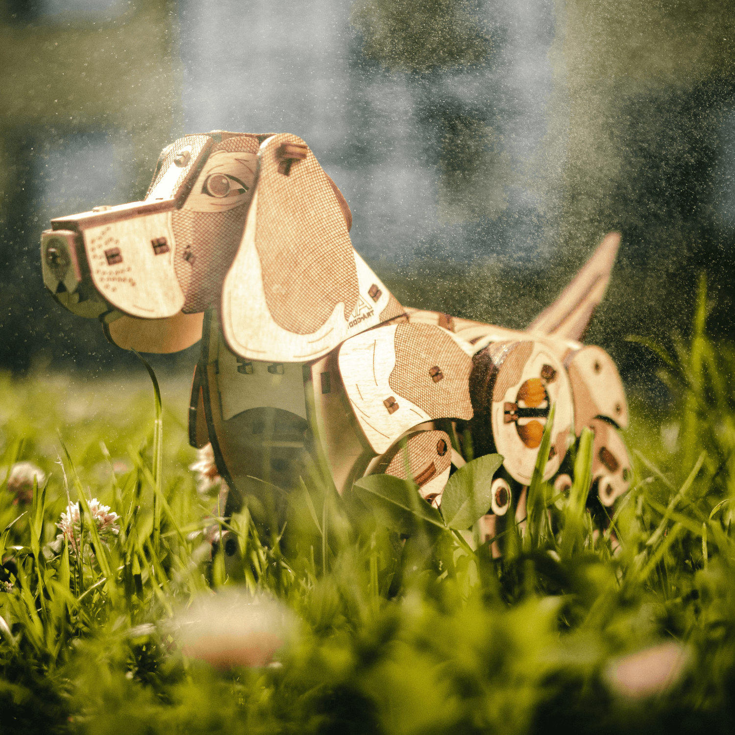 Mechanischer Hund | Puppy-Mechanisches Holzpuzzle-Eco-Wood-Art--