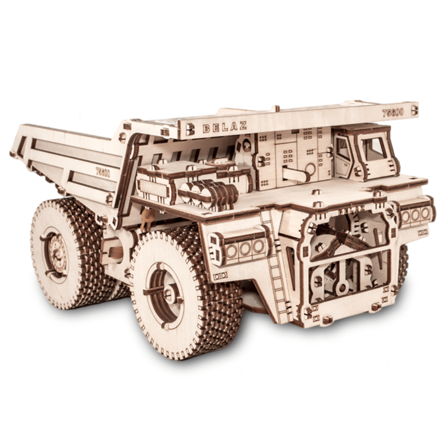 Camion mécanique | BELAZ 75600-Puzzle mécanique en bois-Eco-Wood-Art--