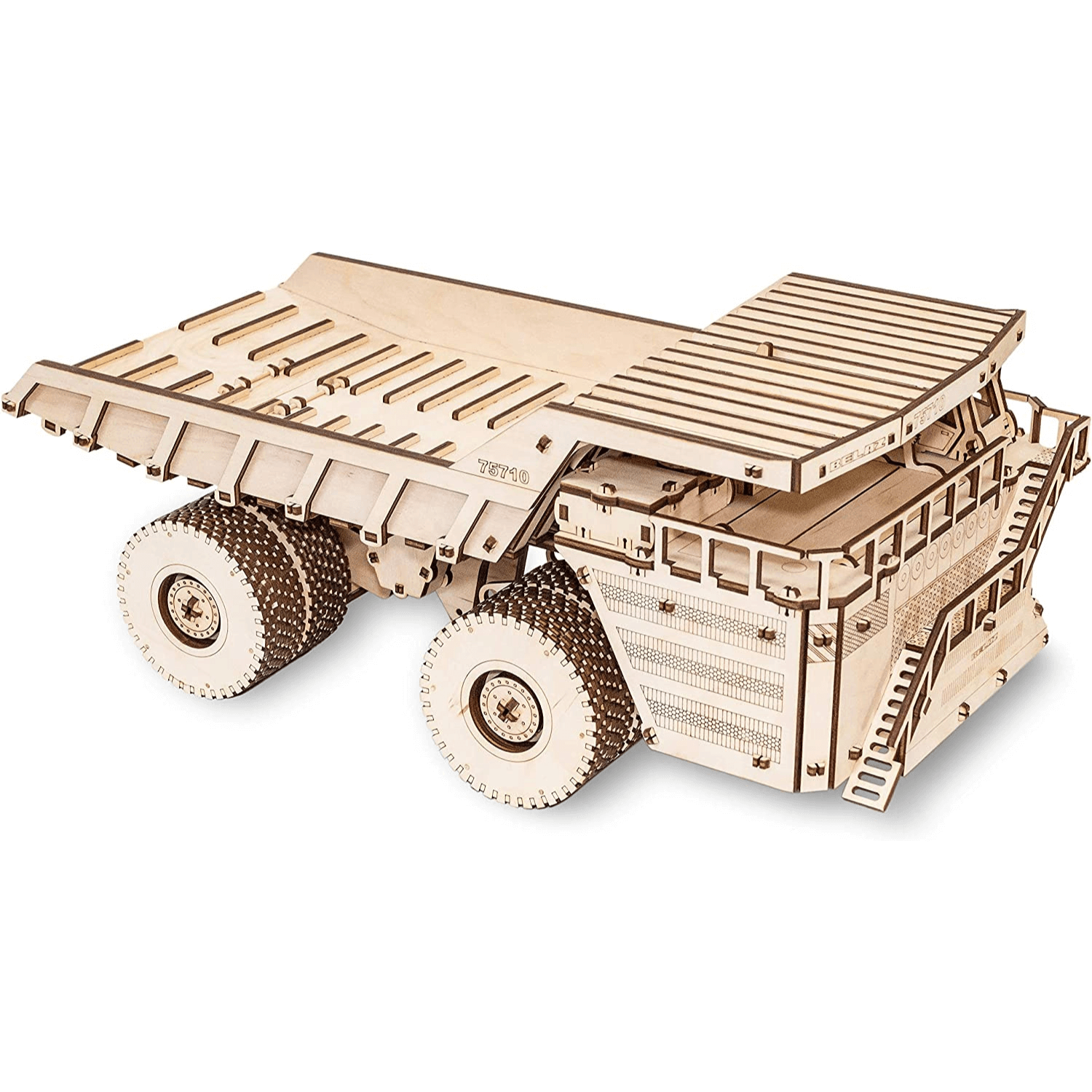 Camion mécanique | BELAZ 75710-Puzzle mécanique en bois-Eco-Wood-Art--