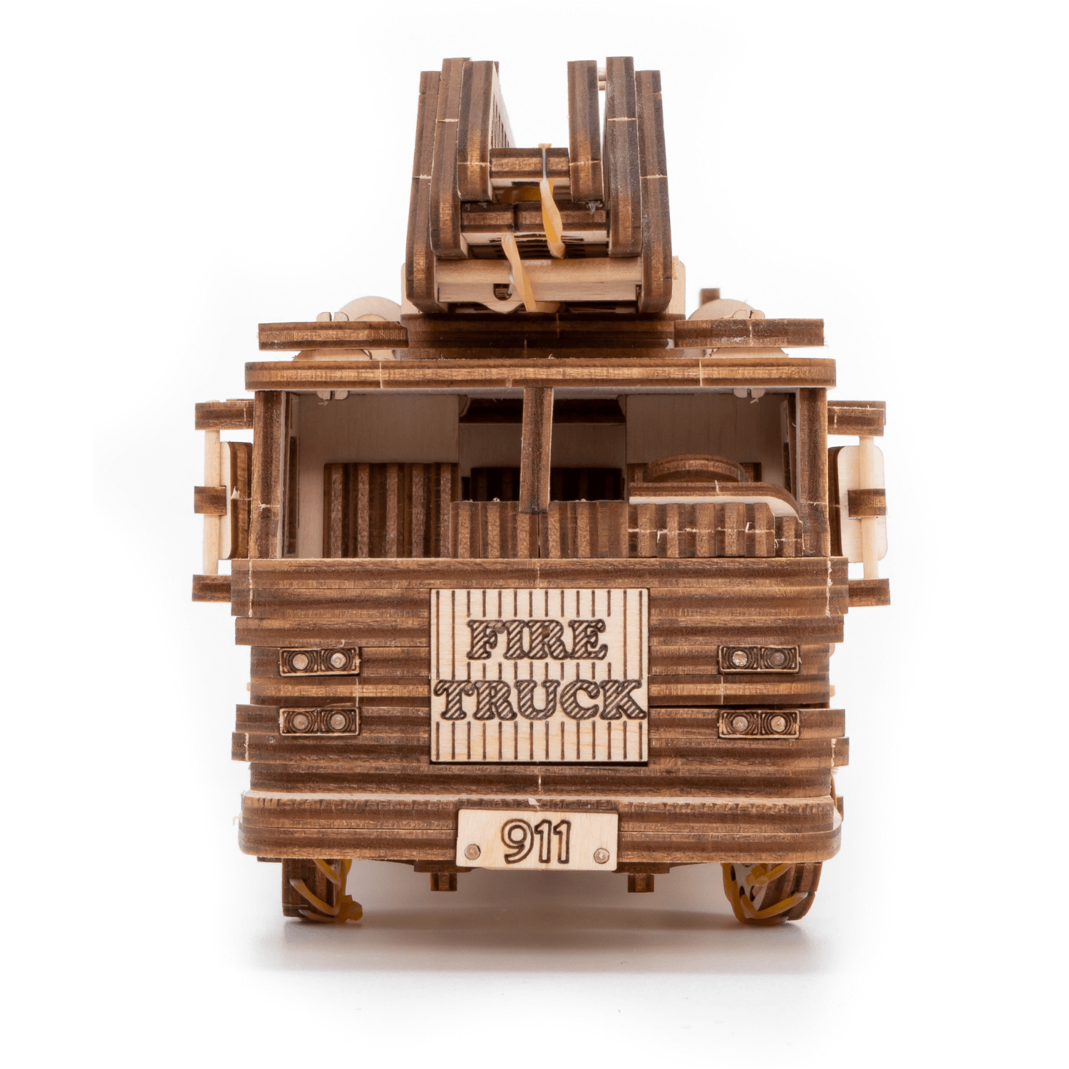 Mechanical Truck | Fire Truck Mechanical Wood Puzzle Eco Wood Art--