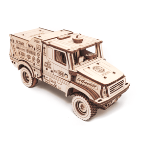 Mechanischer LKW | MAZ 6440RR-Mechanisches Holzpuzzle-Eco-Wood-Art--
