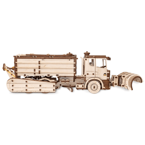 Mechanische Vrachtwagen | Sneeuwploeg | Sneeuwwagen-Mechanische Houten Puzzel-Eco-Hout-Kunst...