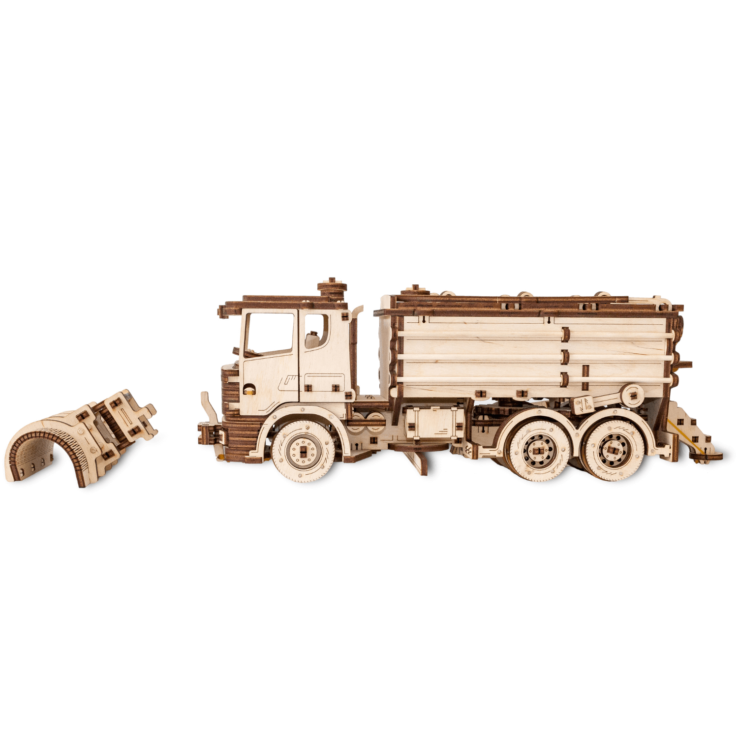 Mechanical Truck | Snowplow | Snowtruck-Mechanical Wooden Puzzle-Eco-Wood-Art--