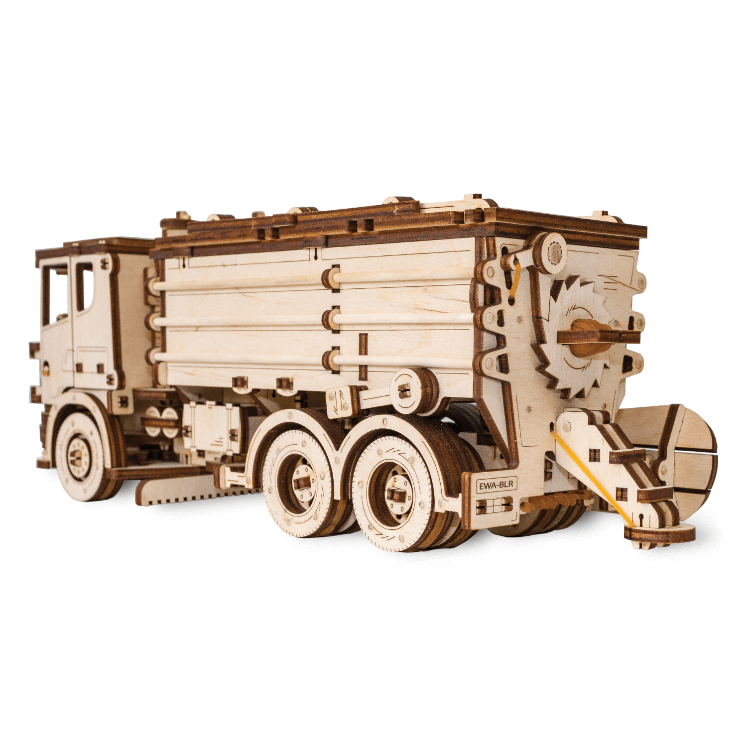Mechanische Vrachtwagen | Sneeuwploeg | Sneeuwwagen-Mechanische Houten Puzzel-Eco-Hout-Kunst...