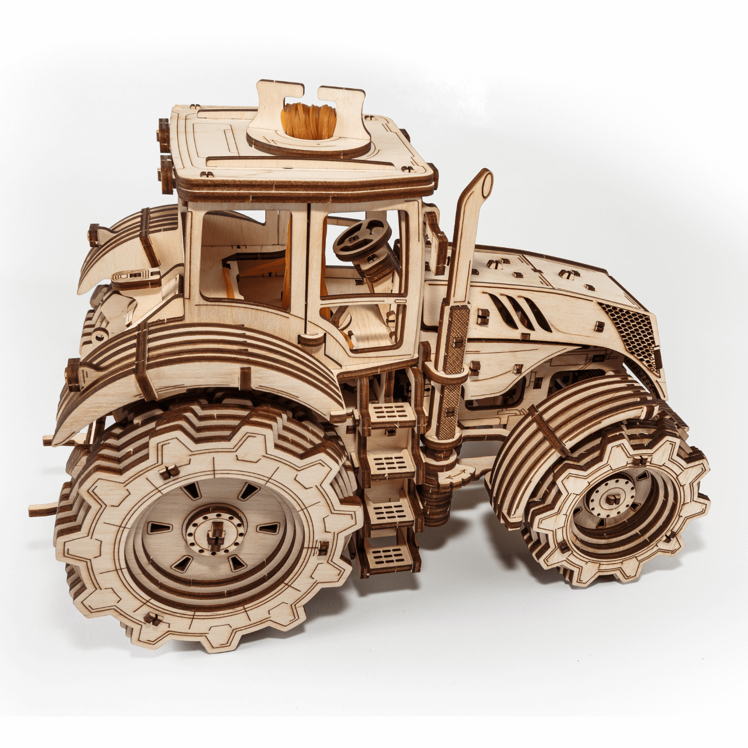 Mechanical Tractor l Tractor-Mechanical Wooden Puzzle-Eco-Wood-Art--