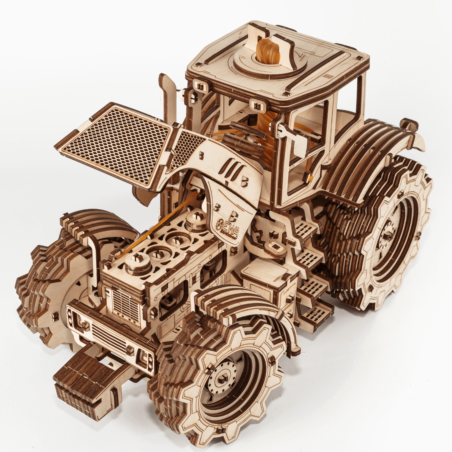 Tracteur mécanique-Puzzle mécanique en bois-Eco-Wood-Art--