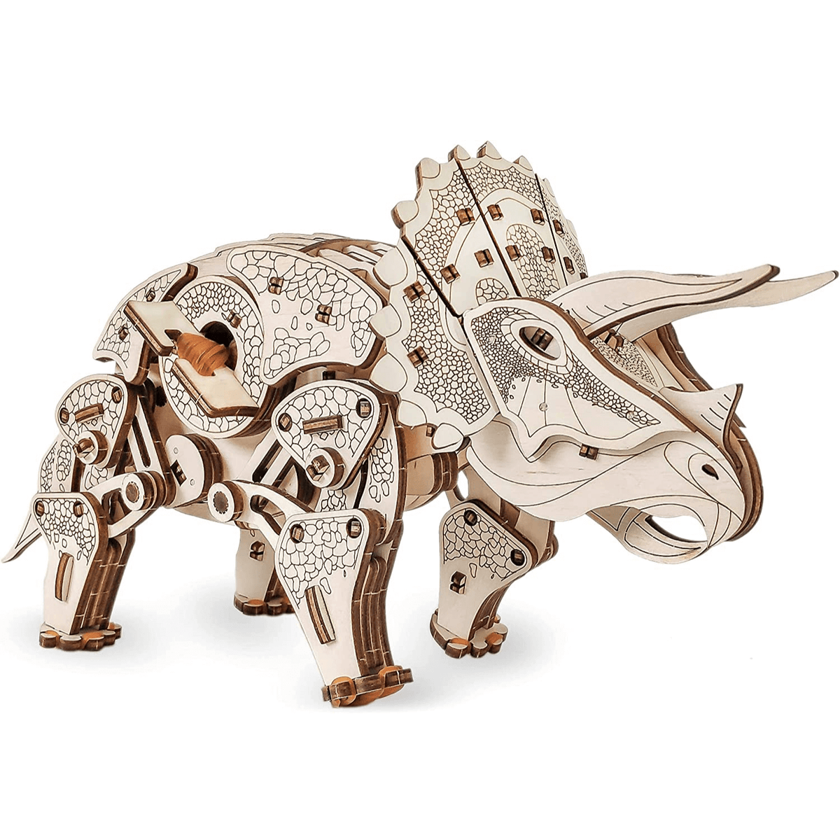 Mechanische Dinosaurus | Triceratops-3D Puzzel-Eco-Hout-Kunst--
