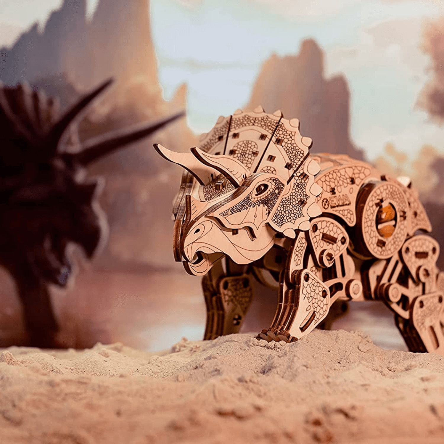 Mechanical Dinosaur | Triceratops 3D Puzzle Eco-Wood Art--