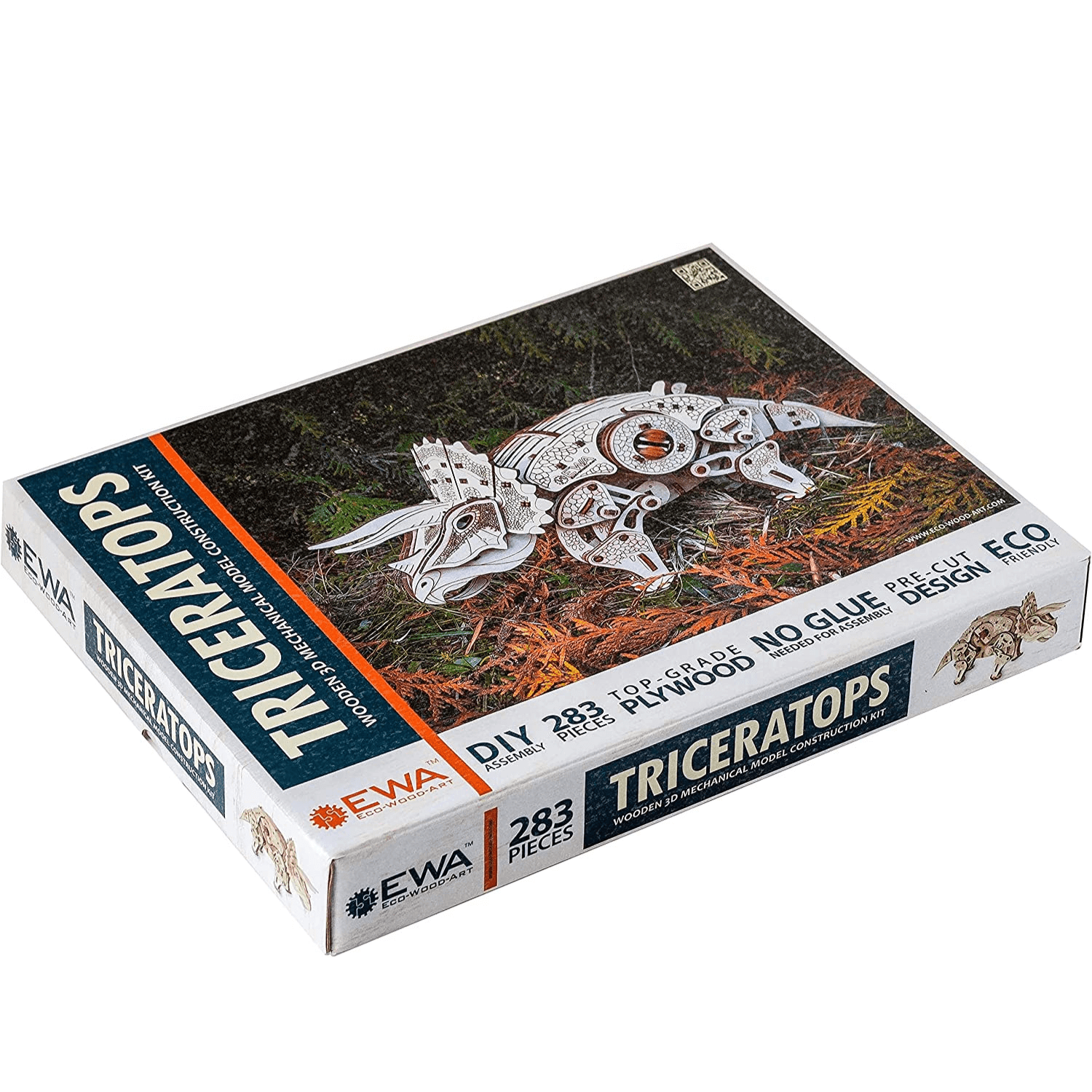 Mechanische Dinosaurus | Triceratops-3D Puzzel-Eco-Hout-Kunst--