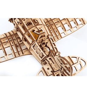 Avion mécanique-Puzzle mécanique en bois-Eco-Wood-Art--
