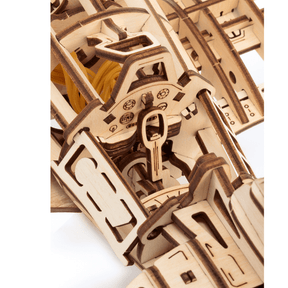 Avion mécanique-Puzzle mécanique en bois-Eco-Wood-Art--