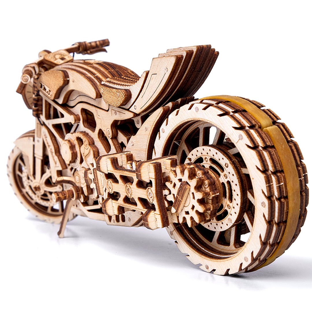Puzzle mécanique en bois pour moto-WoodTrick--