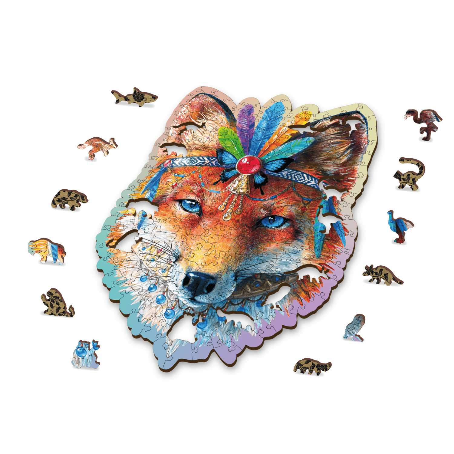 Mystischer Fuchs | Holz Puzzle-Holzpuzzle-WoodenCity--