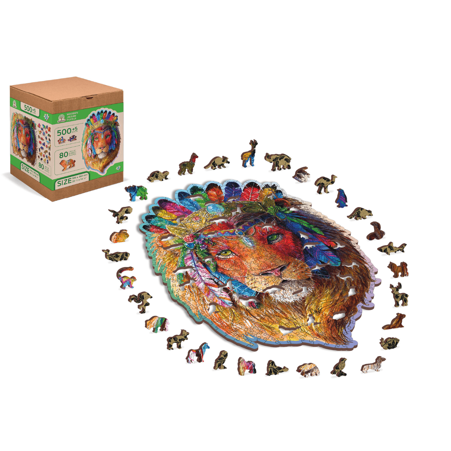 Mystischer Löwe Puzzle | Holz Puzzle-Holzpuzzle-WoodenCity--