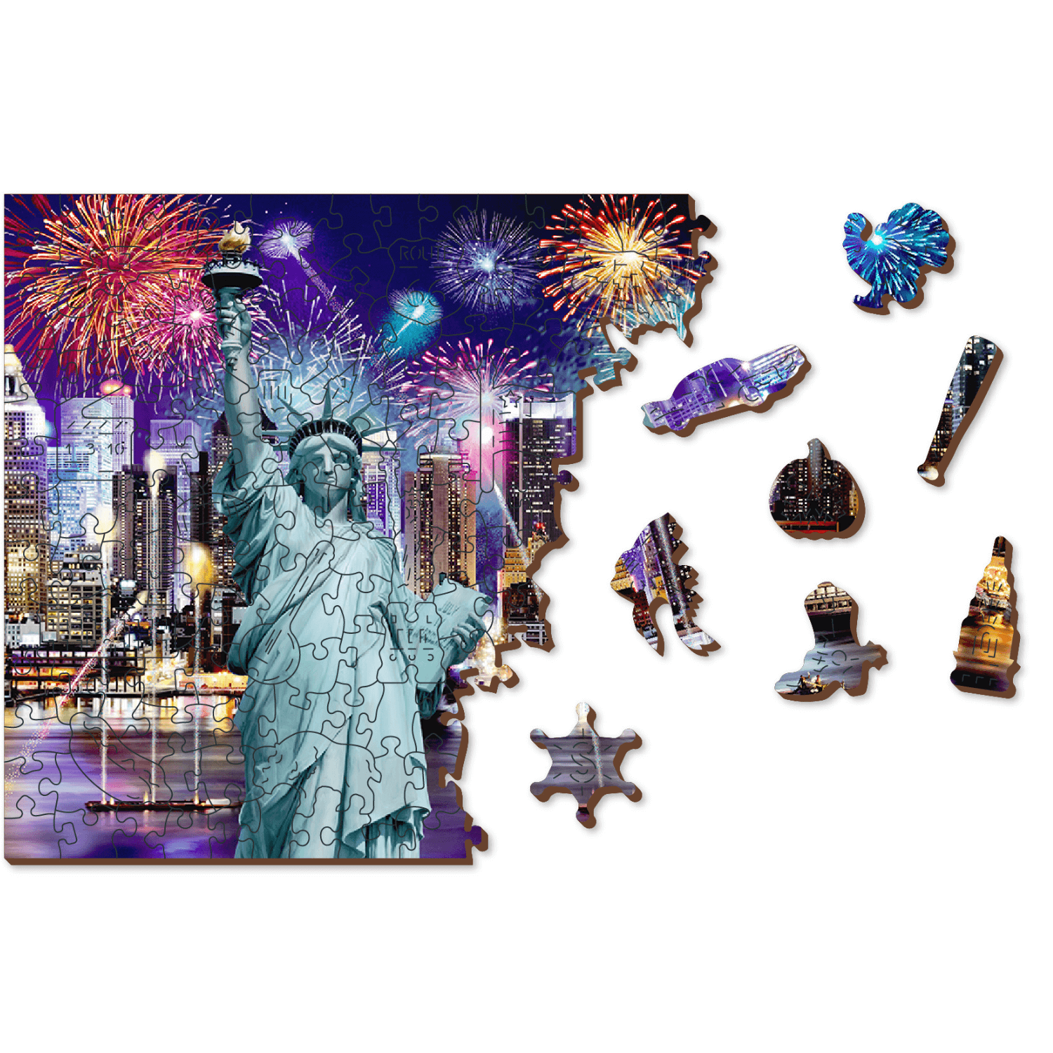 New York by Night Puzzle | Wooden Puzzle 1010 (Duplicate)-WoodenCity-WoodenCity--