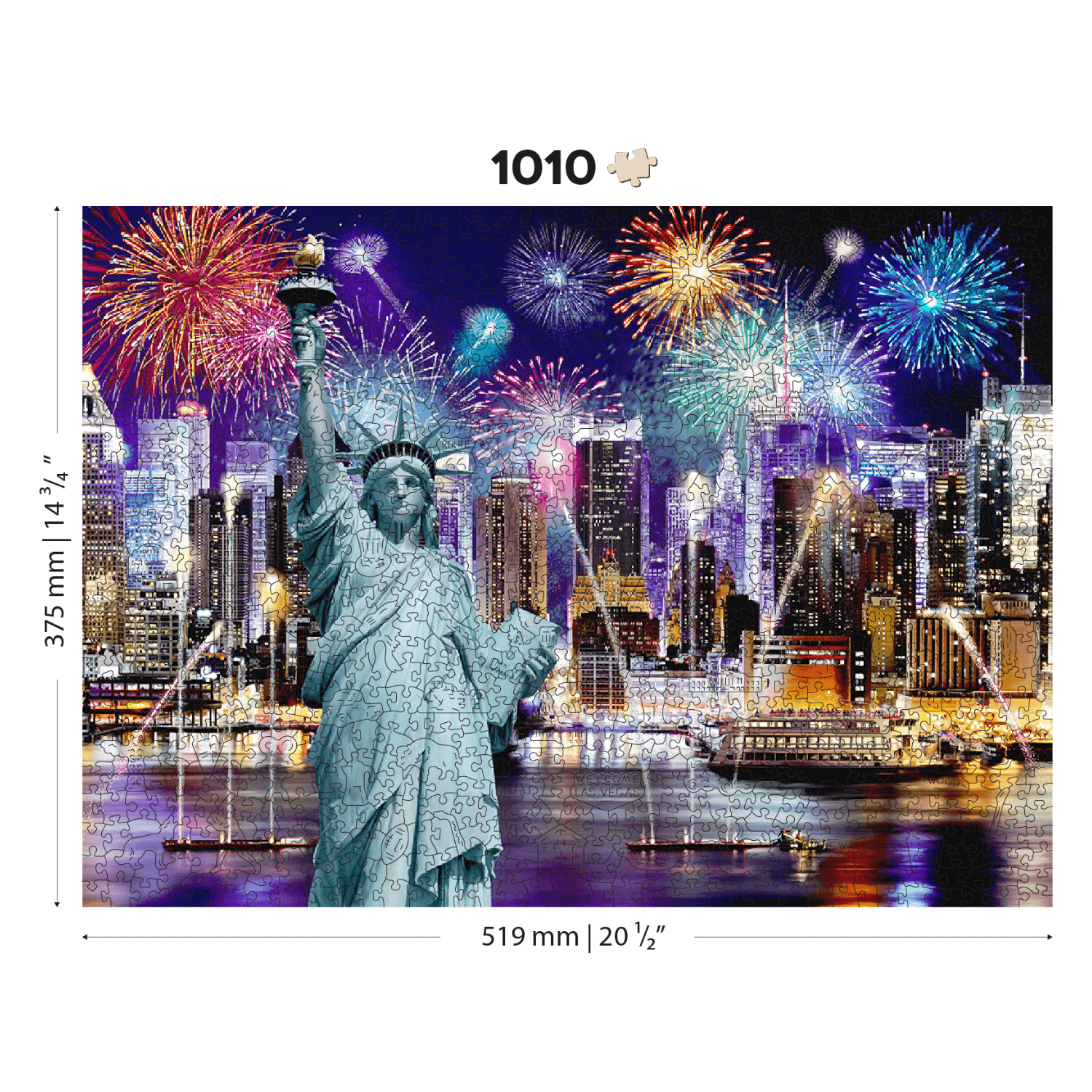 New York by Night Puzzle | Wooden Puzzle 1010 (Duplicate)-WoodenCity-WoodenCity--