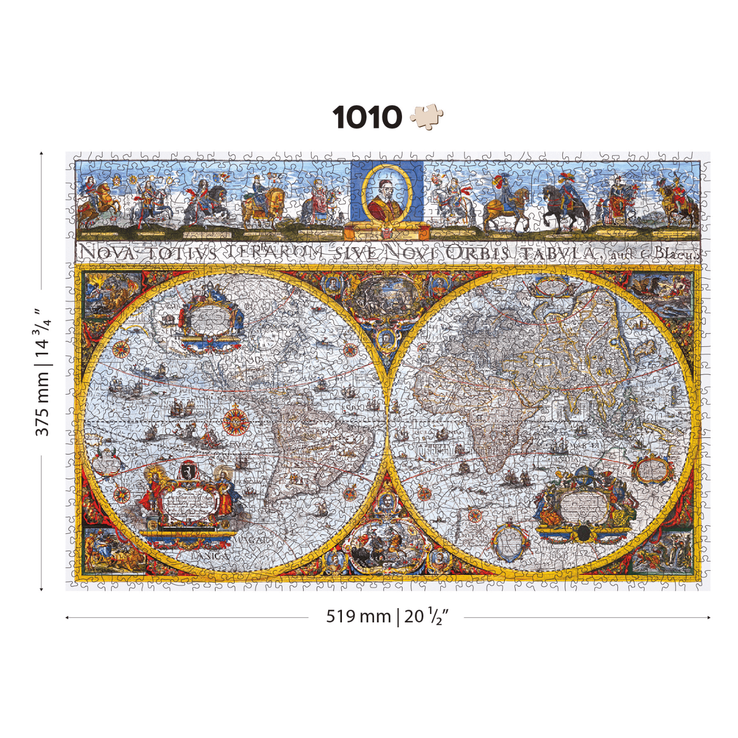 Nova Terrarum carte antique | Puzzle en bois Puzzle en bois 1010-WoodenCity--