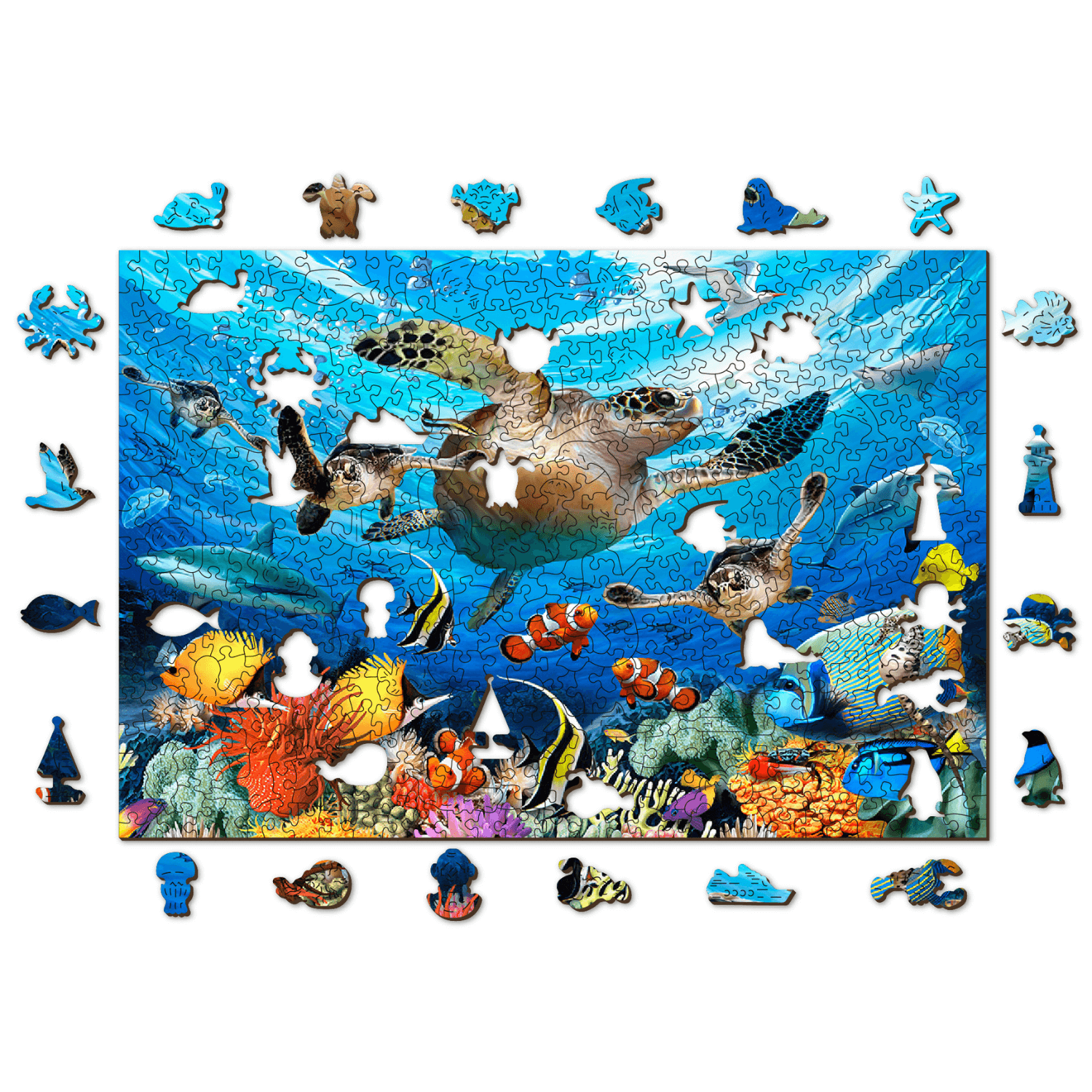 Puzzle en bois La vie oceanique Plongez