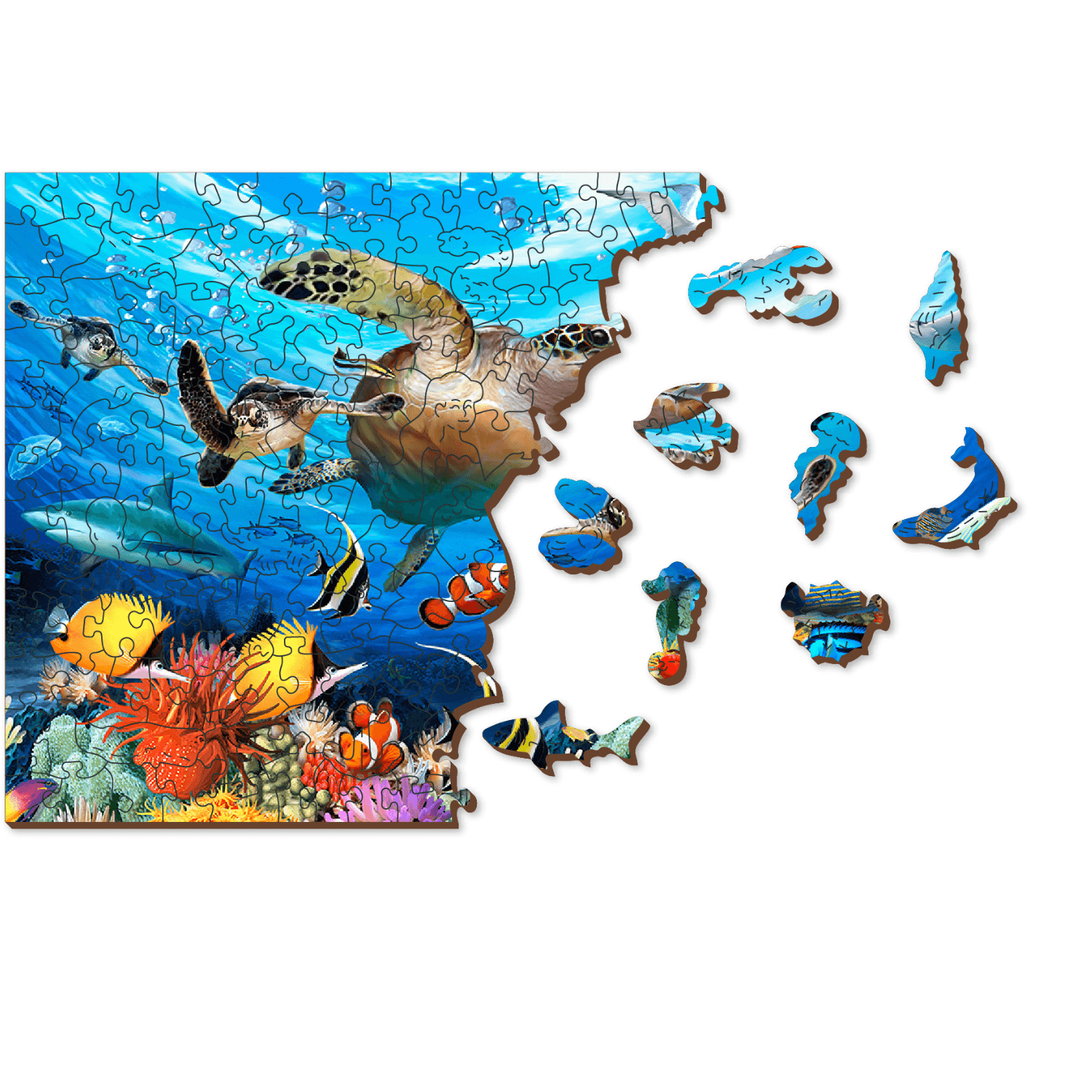 Life in the Ocean Puzzle | Wooden Puzzle 505-WoodenCity--