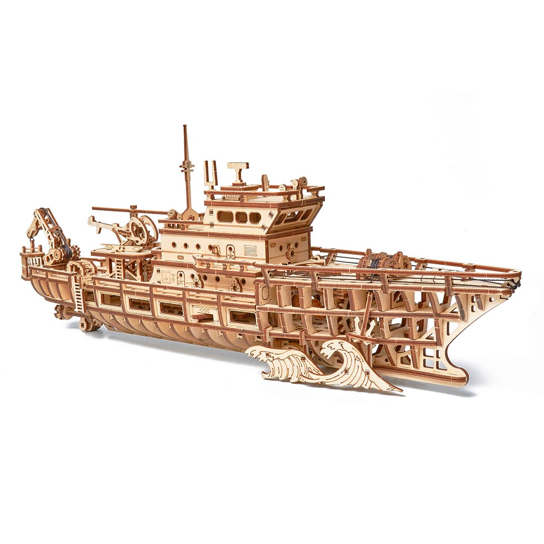 Calypso Ozean Entdeckerjacht-3D Puzzle-WoodTrick--