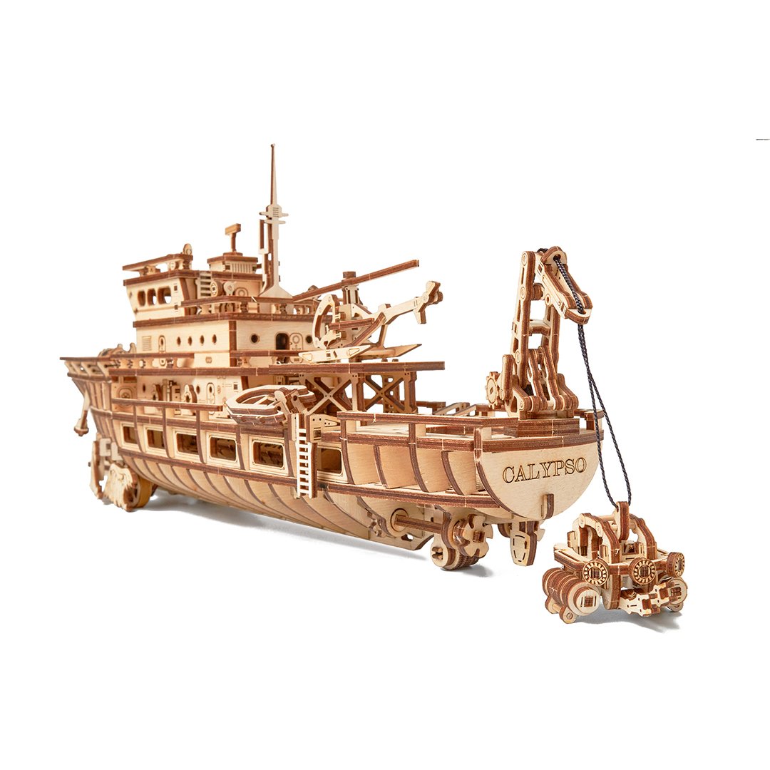 Calypso Ozean Entdeckerjacht-3D Puzzle-WoodTrick--