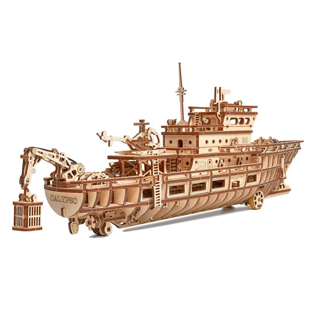 Calypso Ozean Entdeckerjacht-3D Puzzle-WoodTrick--