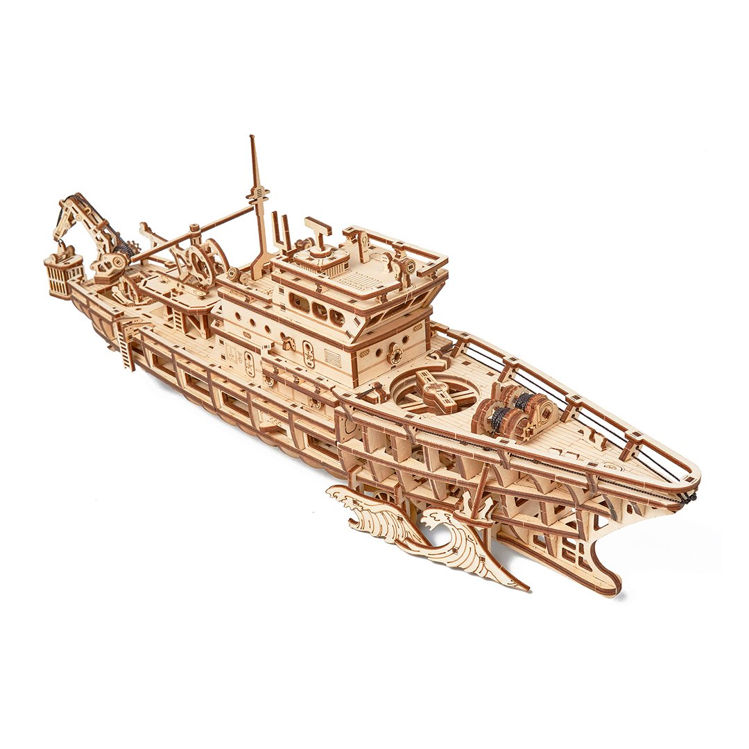 Calypso Ozean Entdeckerjacht-3D Puzzle-WoodTrick--