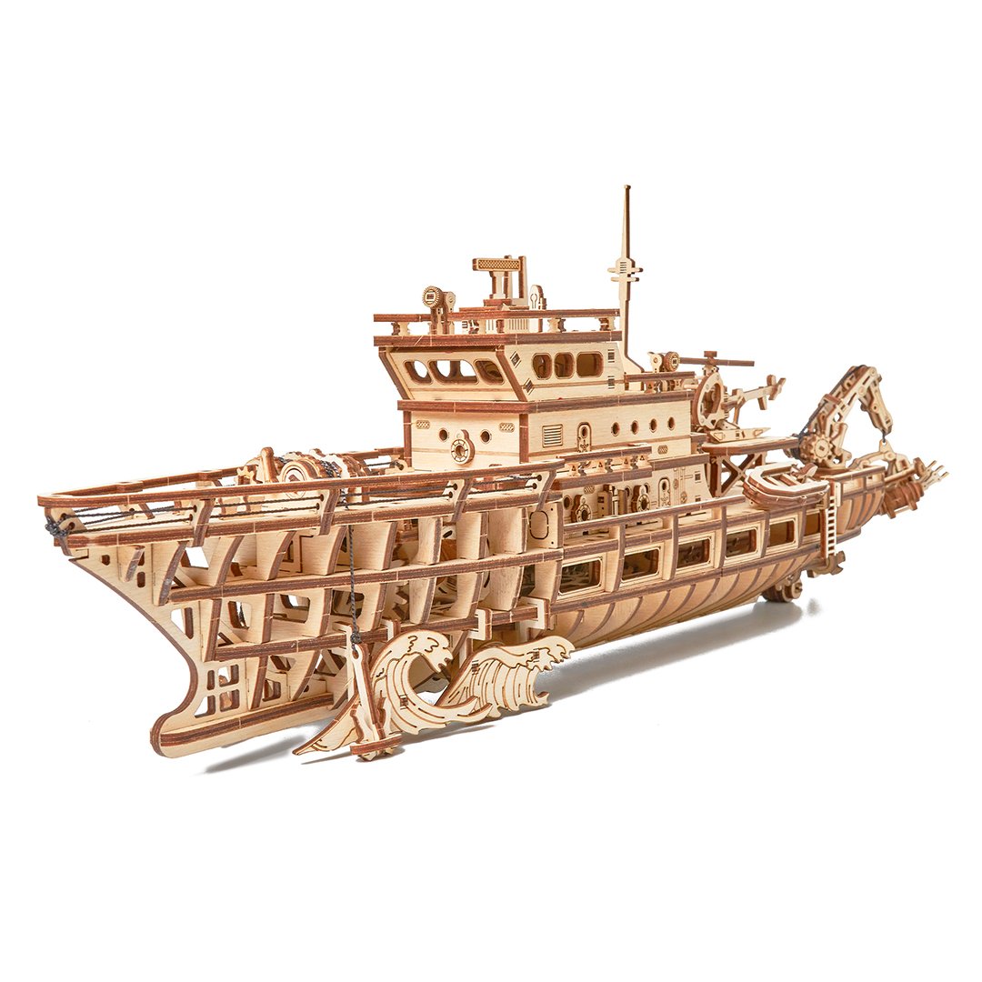 Calypso Ozean Entdeckerjacht-3D Puzzle-WoodTrick--