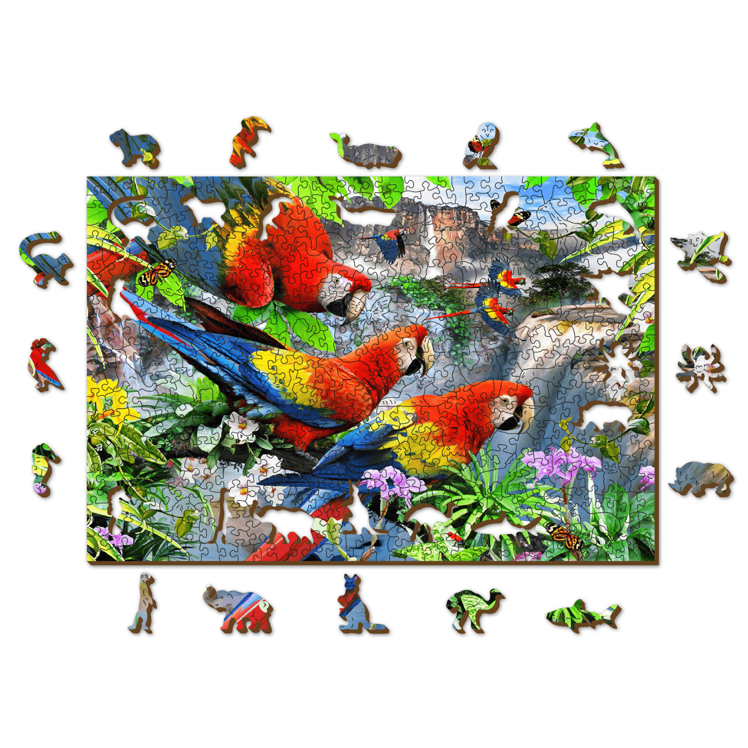 L'île aux perroquets puzzle | Puzzle en bois 505-Bois puzzle-WoodenCity--