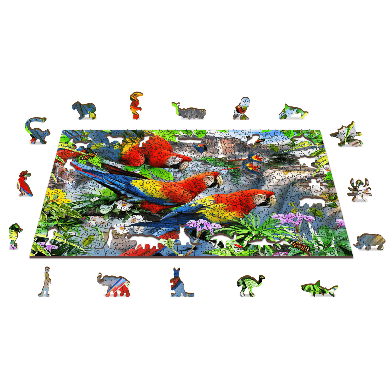 L'île aux perroquets puzzle | Puzzle en bois 505-Bois puzzle-WoodenCity--