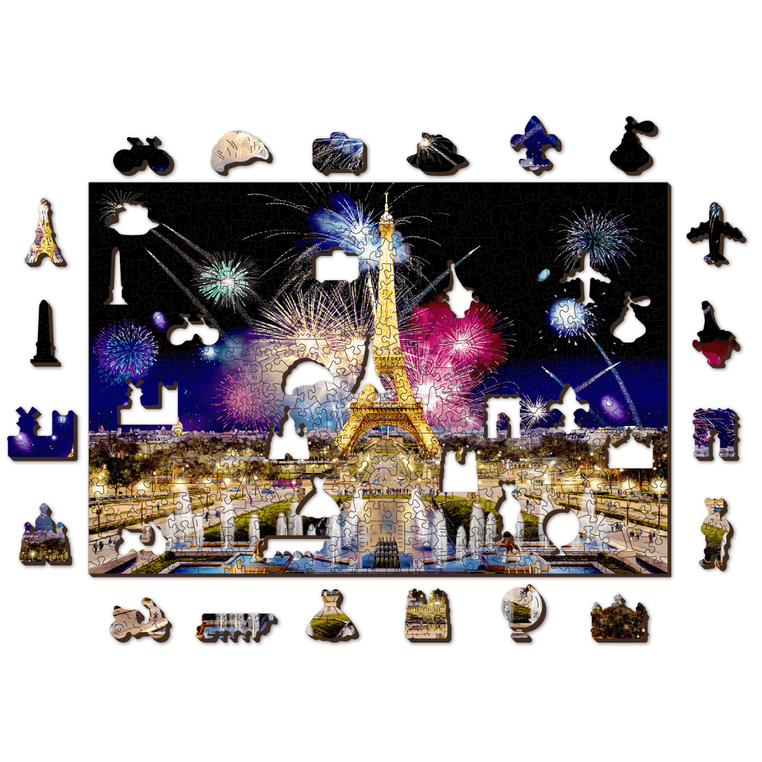 Paris de nuit Puzzle | Puzzle en bois 505-Puzzle en bois-WoodenCity--