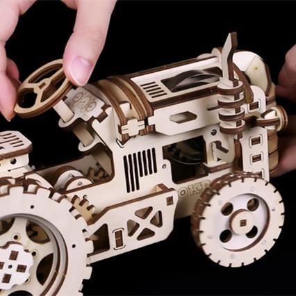 Tracteur 3D Puzzle - Puzzle mécanique en bois-Robotime--