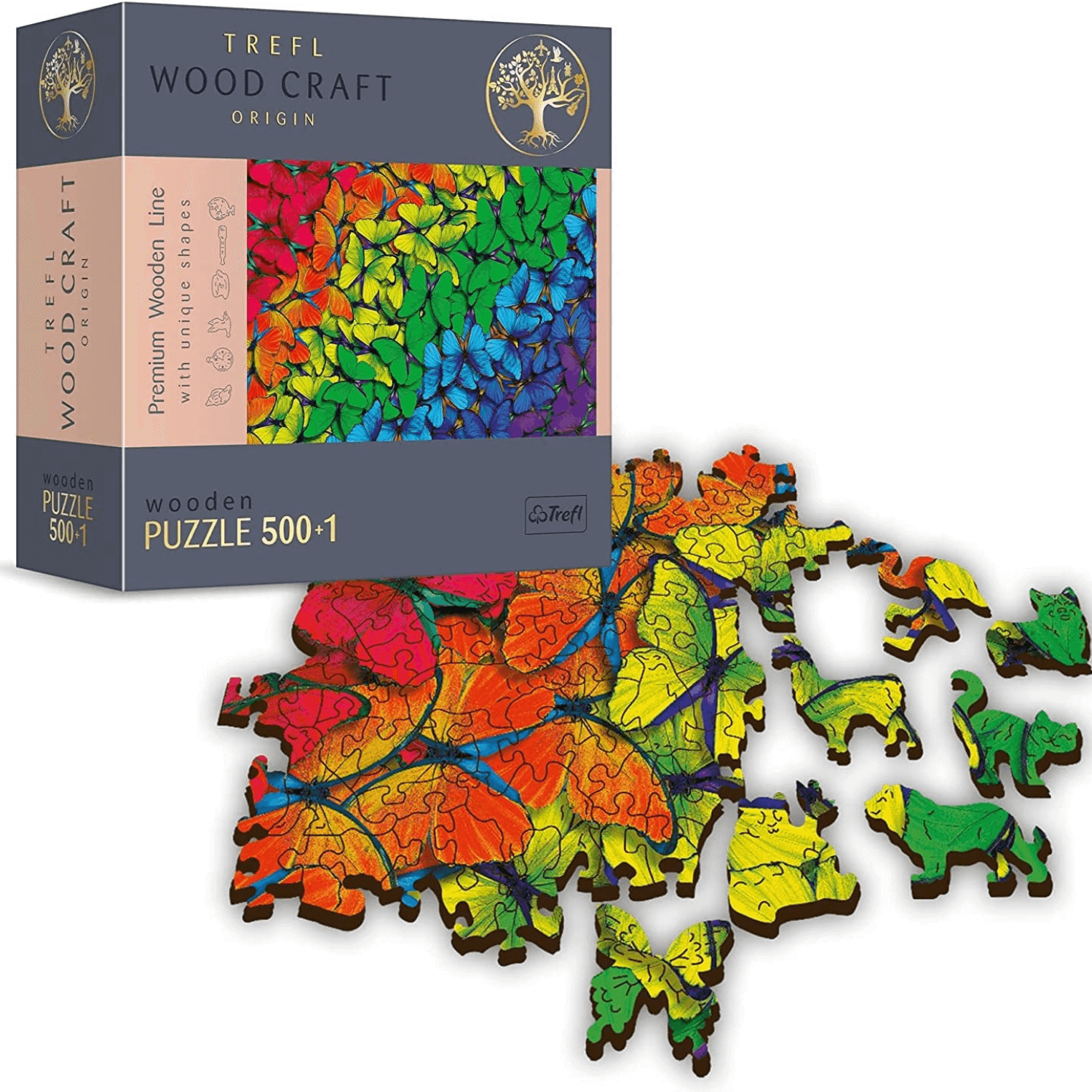 Regenboogvlinders | Houten puzzel 500+1-Houten puzzel-TREFL--