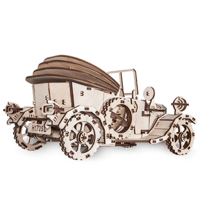Retrocar | Puzzle mécanique en bois de voiture ancienne-Eco-Wood-Art--