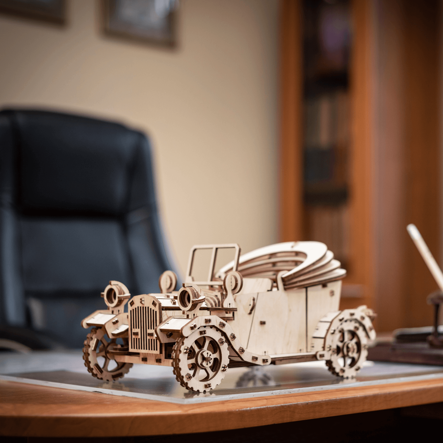 Retrocar | Vintage Car Mechanical Wood Puzzle Eco Wood Art--