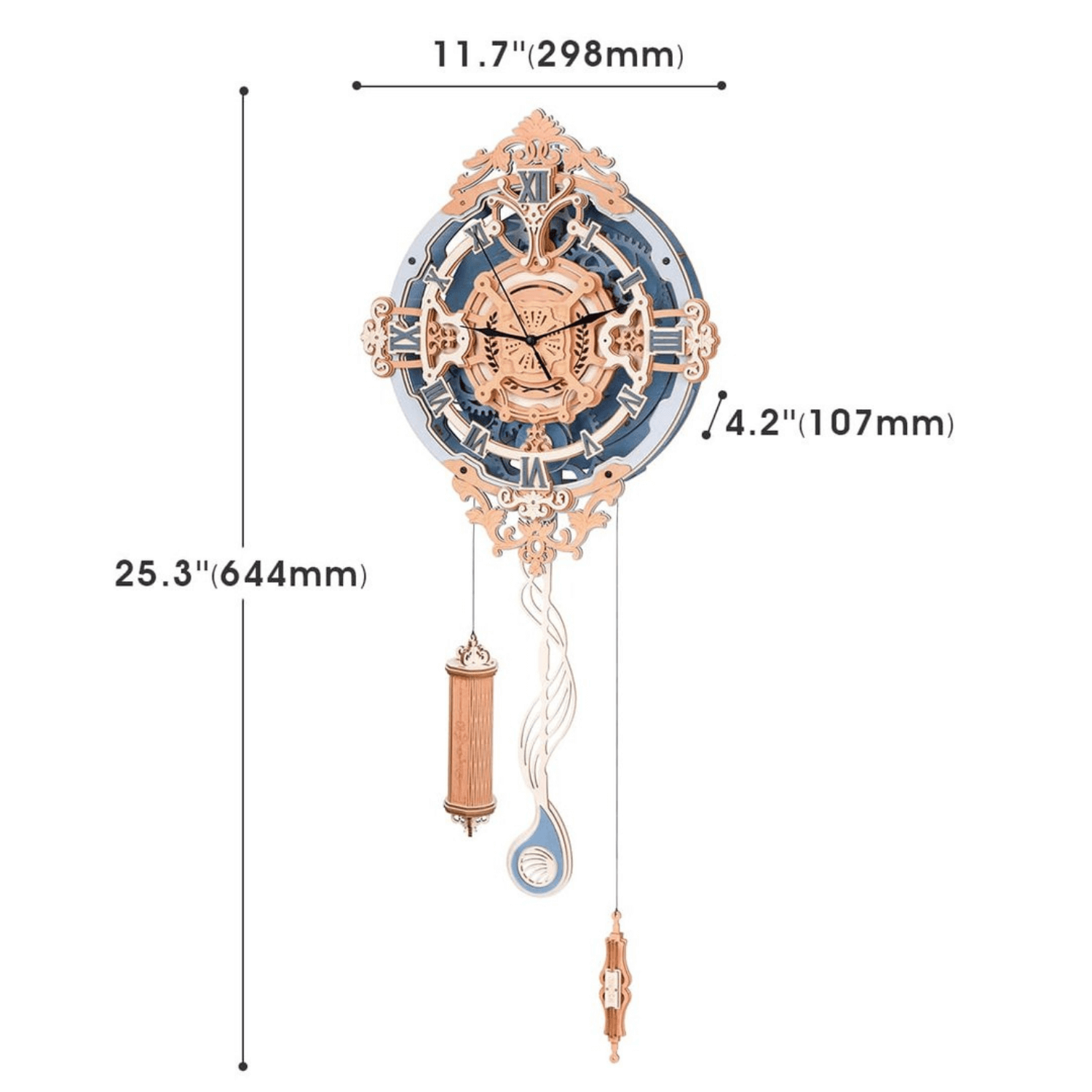 Romantische Wanduhr | ROKR-Mechanisches Holzpuzzle-Robotime--