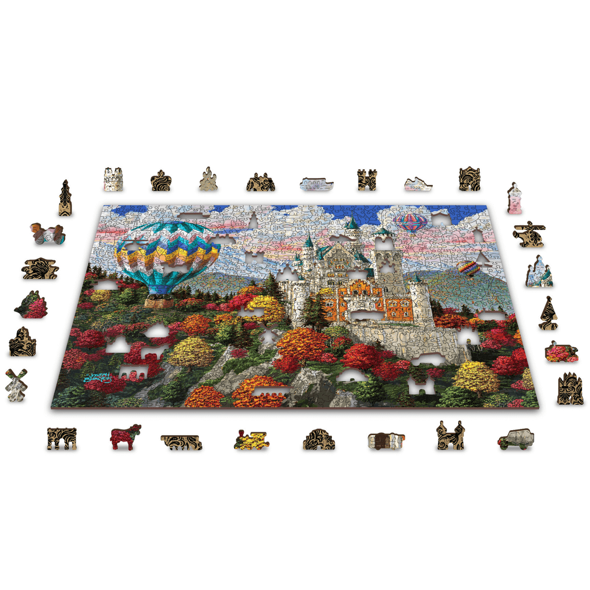 De Neuschwanstein kasteel puzzel | Houten puzzel 1010-WoodenCity--